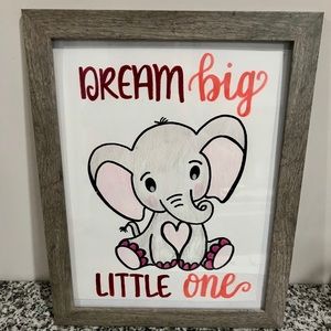 Dream Big Little One Elephant Drawing; Nursery